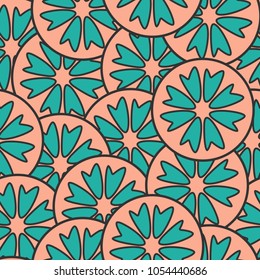 Abstract vector pattern of circle flowers