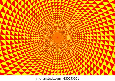 Abstract vector pattern with color triangles in perspective.
