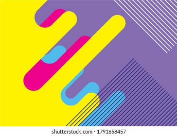 Abstract vector pattern of colored parallel lines with rounded edges. Trendy vector background