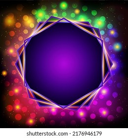 Abstract vector pattern colorful dots spiral background illustration with polygon banner for design