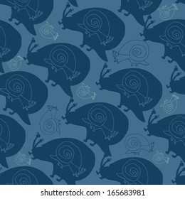 abstract  vector  pattern with colorful  snails