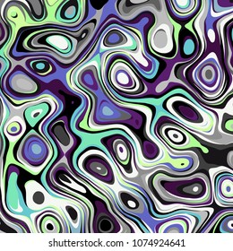 Abstract vector pattern. Curved wavy psychedelic irregular lines.