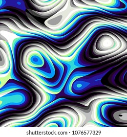 Abstract vector pattern. Curved wavy psychedelic irregular lines. Pattern based on fractal image.