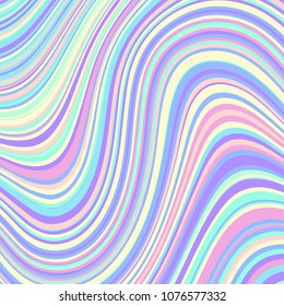 Abstract vector pattern. Curved wavy psychedelic irregular lines.