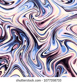 Abstract vector pattern. Curved wavy psychedelic irregular lines.