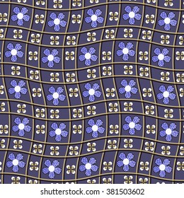 Abstract vector pattern of decorative flowers