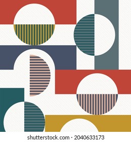 Abstract vector pattern design in Scandinavian style. Modern geometric texture pattern.