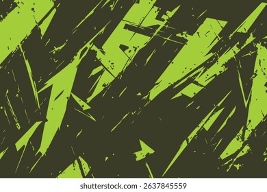 Abstract vector pattern. Energetic lime green and dark grey grunge background with aggressive, sharp brush strokes. Perfect for racing, sports, and dynamic graphic designs.