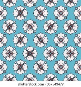Abstract vector pattern with flowers