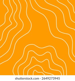 Padrão de vetor abstrato com linhas brancas fluindo em um fundo laranja que lembra textura de salmão cru.