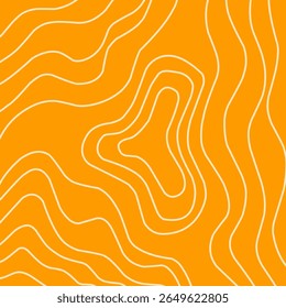 Padrão de vetor abstrato com linhas brancas fluindo em um fundo laranja que lembra textura de salmão cru.