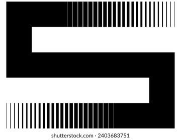 Abstract vector pattern in the form of the letter S or number 5. The basis for your design. Vector background