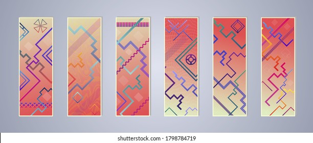 Abstract vector pattern gradient background templates. Modern geometric design with minimal geometric shapes