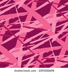 Abstract Vector Pattern. Grunge Texture with Brush Strokes for Plaid, Cloth, Shirt. Trendy Background in Modern Style. Noisy Seamless Texture.