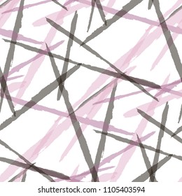 Abstract Vector Pattern. Grunge Texture with Brush Strokes for Calico, Wrapping, Cotton. Trendy Background in Modern Style. Noisy Seamless Texture.