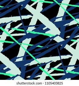 Abstract Vector Pattern. Grunge Texture with Brush Strokes for Plaid, Cloth, Blanket. Trendy Background in Modern Style. Noisy Seamless Texture.