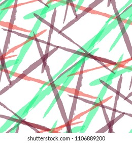 Abstract Vector Pattern. Grunge Texture with Brush Strokes for Print, Wrapping, Tablecloth. Trendy Background in Modern Style. Noisy Seamless Texture.