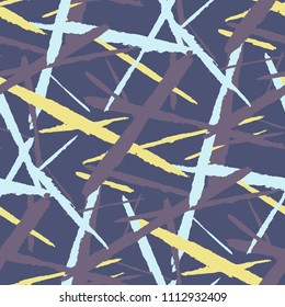 Abstract Vector Pattern. Grunge Texture with Dry Brush Strokes for Calico, Chintz, Cotton. Trendy Background in Modern Style. Noisy Seamless Texture.