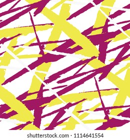 Abstract Vector Pattern. Grunge Texture with Brush Strokes for Calico, Wrapping, Cotton. Trendy Background in Modern Style. Noisy Seamless Texture.