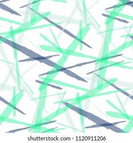 Abstract Vector Pattern. Grunge Texture with Brush Strokes for Wallpaper, Curtain, Shirt. Trendy Background in Modern Style. Noisy Seamless Texture.