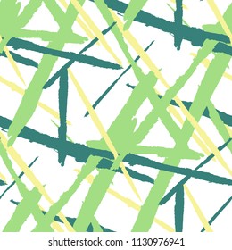 Abstract Vector Pattern. Grunge Texture with Dry Brush Strokes for Print, Curtain, Tablecloth. Trendy Background in Modern Style. Noisy Seamless Texture.