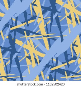 Abstract Vector Pattern. Grunge Texture with Brush Strokes for Print, Wrapping, Tablecloth. Trendy Background in Modern Style. Noisy Seamless Texture.