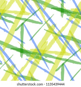 Abstract Vector Pattern. Grunge Texture with Dry Brush Strokes for Print, Wrapping, Tablecloth. Trendy Background in Modern Style. Noisy Seamless Texture.