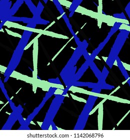 Abstract Vector Pattern. Grunge Texture with Brush Strokes for Wallpaper, Cloth, Shirt. Trendy Background in Modern Style. Noisy Seamless Texture.