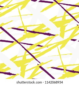 Abstract Vector Pattern. Grunge Texture with Brush Strokes for Calico, Wrapping, Cotton. Trendy Background in Modern Style. Noisy Seamless Texture.