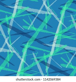 Abstract Vector Pattern. Grunge Texture with Brush Strokes for Wallpaper, Curtain, Tablecloth. Trendy Background in Modern Style. Noisy Seamless Texture.