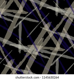 Abstract Vector Pattern. Grunge Texture with Dry Brush Strokes for Wallpaper, Cloth, Shirt. Trendy Background in Modern Style. Noisy Seamless Texture.