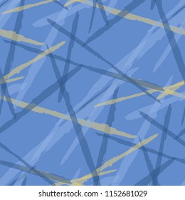 Abstract Vector Pattern. Grunge Texture with Brush Strokes for Plaid, Fabric, Blanket. Trendy Background in Modern Style. Noisy Seamless Texture.