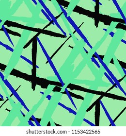 Abstract Vector Pattern. Grunge Texture with Dry Brush Strokes for Wallpaper, Cloth, Shirt. Trendy Background in Modern Style. Noisy Seamless Texture.