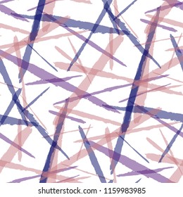 Abstract Vector Pattern. Grunge Texture with Dry Brush Strokes for Calico, Chintz, Cotton. Trendy Background in Modern Style. Noisy Seamless Texture.