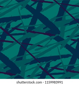 Abstract Vector Pattern. Grunge Texture with Brush Strokes for Print, Wrapping, Cotton. Trendy Background in Modern Style. Noisy Seamless Texture.