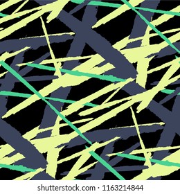 Abstract Vector Pattern. Grunge Texture with Dry Brush Strokes for Plaid, Cloth, Shirt. Trendy Background in Modern Style. Noisy Seamless Texture.