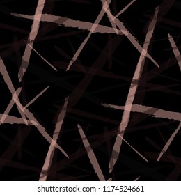 Abstract Vector Pattern. Grunge Texture with Dry Brush Strokes for Calico, Chintz, Cotton. Trendy Background in Modern Style. Noisy Seamless Texture.
