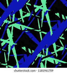 Abstract Vector Pattern. Grunge Texture with Brush Strokes for Print, Wrapping, Cotton. Trendy Background in Modern Style. Noisy Seamless Texture.