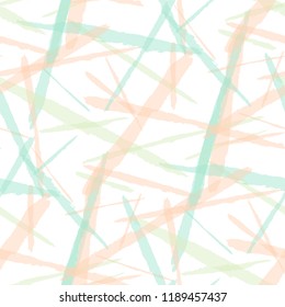 Abstract Vector Pattern. Grunge Texture with Brush Strokes for Calico, Wrapping, Cotton. Trendy Background in Modern Style. Noisy Seamless Texture.