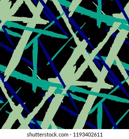 Abstract Vector Pattern. Grunge Texture with Brush Strokes for Wallpaper, Cloth, Shirt. Trendy Background in Modern Style. Noisy Seamless Texture.