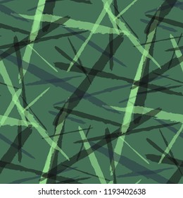 Abstract Vector Pattern. Grunge Texture with Brush Strokes for Plaid, Cloth, Blanket. Trendy Background in Modern Style. Noisy Seamless Texture.