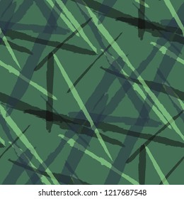 Abstract Vector Pattern. Grunge Texture with Brush Strokes for Plaid, Fabric, Blanket. Trendy Background in Modern Style. Noisy Seamless Texture.