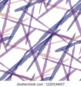 Abstract Vector Pattern. Grunge Texture with Brush Strokes for Plaid, Fabric, Blanket. Trendy Background in Modern Style. Noisy Seamless Texture.