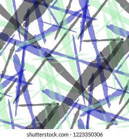 Abstract Vector Pattern. Grunge Texture with Brush Strokes for Wallpaper, Cloth, Shirt. Trendy Background in Modern Style. Noisy Seamless Texture.