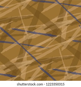 Abstract Vector Pattern. Grunge Texture with Dry Brush Strokes for Print, Wrapping, Tablecloth. Trendy Background in Modern Style. Noisy Seamless Texture.