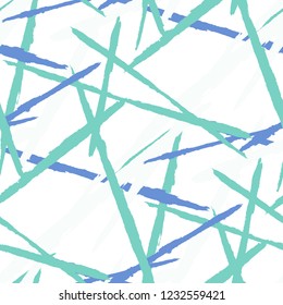 Abstract Vector Pattern. Grunge Texture with Brush Strokes for Plaid, Cloth, Shirt. Trendy Background in Modern Style. Noisy Seamless Texture.