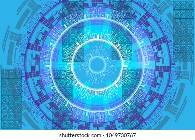 Abstract vector pattern with hand drawn elements. Block chain, crypto currency and computer network technology or business background.