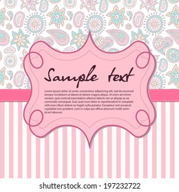 Abstract vector pattern. Hand drawn abstract background. Decorative retro banner. Can be used for banner, invitation, wedding card and others. Royal vector design element.