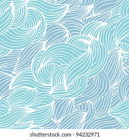 Abstract vector pattern with hand-drawn waves, clouds, winter swirls