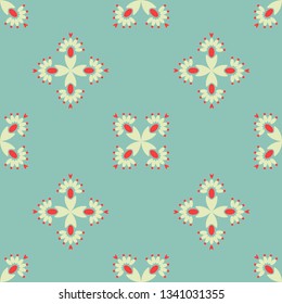 Abstract vector pattern illustration. Seamless ornament, textile background. Can be used for scrapbook paper, backgrounds, fabric, gift wrap and more
